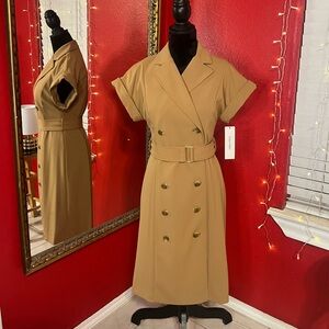 Calvin Klein Camel Double-Breasted Dress